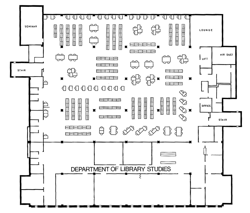 1972-2012: Floor plans of Robertson Library