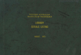 Cover of WAIT Library serials listing, 1973