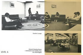 Student lounge and reading rooms on level six, 1972