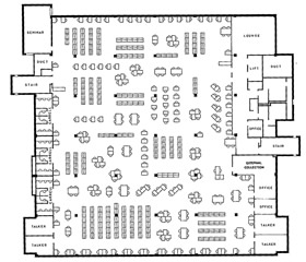 Floor plan of level four in 1972