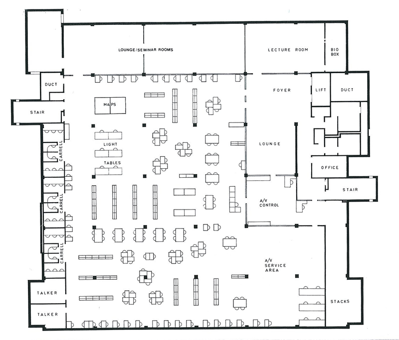 1972-2012: Floor plans of Robertson Library