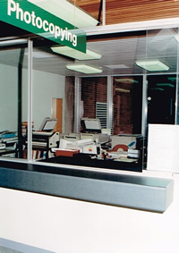 The Library's photocopying office in the 1990s.