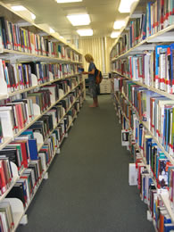 A student using the reserve collection in 2007