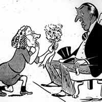 Saying it with flowers cartoon by John Frith. The Bulletin 13 October 1943. Courtesy Frith family.