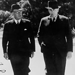 Labor leaders, Prime Minister John Curtin with Treasurer Ben Chifley, 1940s.