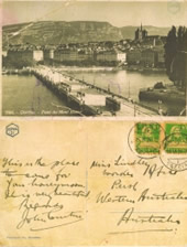 Postcard sent from Geneva from John Curtin to Miss Lindley at the Westralian Worker, 1924. JCPML00131/1
