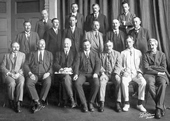JCPML. Records of the Curtin Family. John Curtin (front, 2nd from right) with delegates to the ILO Convention, Geneva. 1924. JCPML00376/1.