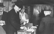 John Curtin Prime Ministerial Library.  Records of David Black.  John Curtin casting a ballot 1937.  JCPML00180/64