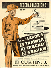 JCPML. Records of the Australian Labor Party WA Branch. Federal elections 1940, Labor How to Vote pamphlet. JCPML00187/5.