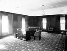 Prime Minister's office in Parliament House. Original held by National Archives of Australia, CP491, A3560, 3432.