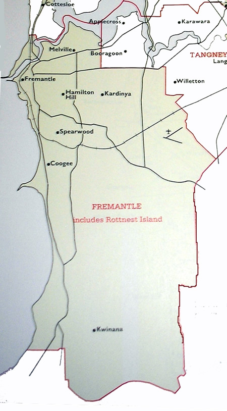 Map 11: The federal electorate of Fremantle 1980-1983.