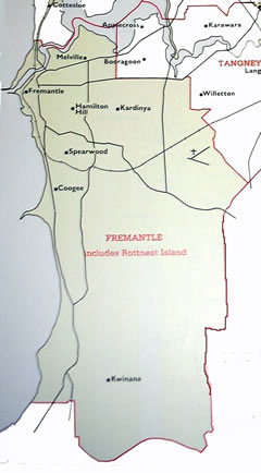Fremantle electorate map, 1980-1983.