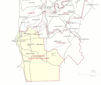 Map 12: The federal electorate of Fremantle from 1984-1988.