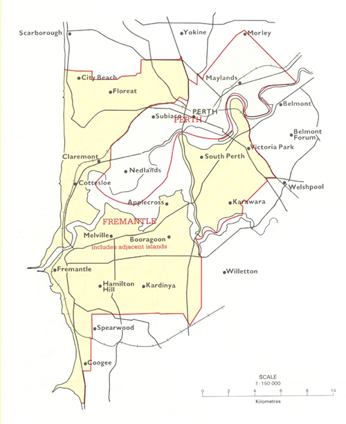 Map 5: The federal electorate of Fremantle from 1937-1948.
