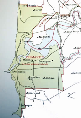 Fremantle electorate map, 1949-1954