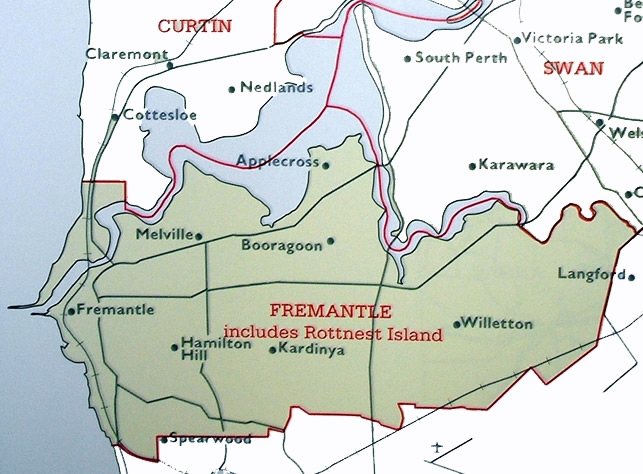 Map 8: The federal electorate of Fremantle from 1968-1976.
