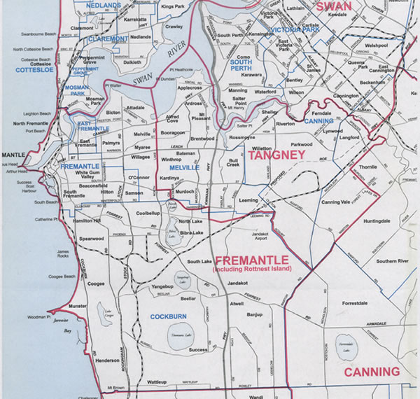 Map 14: The federal electorate of Fremantle 1997-2000