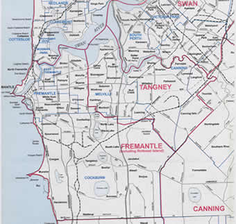 Map 14: The federal electorate of Fremantle 1997-1999.