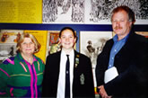 Alysia Debowski, winner of the 2000 JCPML National History Challenge Prize and Young Historian of the Year, with her teacher Jan Bishop and John Frylinck, Deputy University Librarian, Curtin University of Technology.