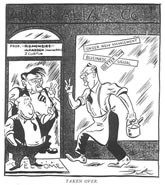 'Taken Over' cartoon by John Frith, Bulletin, 8 October 1941