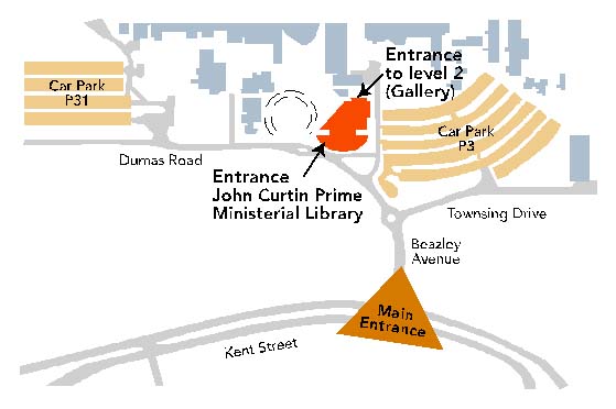 map of the John Curtin Building, Curtin University of Technology