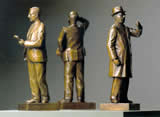 Set of 3 bronzes of John Curtin by Peter Latona, 2004