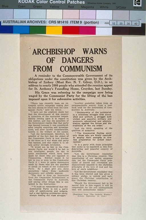 Clipping from 'The Catholic Weekly', Sydney, September 10, 1942