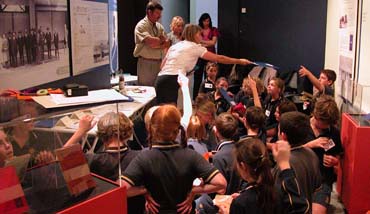 Students from John XXIII at the start of their visit to the JCPML exhibition