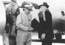 General MacArthur being greeted in Canberra by PM Curtin, 194? JCPML00265/11.