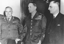 General Sir Thomas Blamey, General MacArthur and PM Curtin, Melbourne, 194? JCPML00265/6.