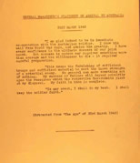 General MacArthur's statement on arrival in Australia, 21 March 1942.