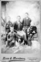 Alex McCallum with his father, brothers and sister, Adelaide, c 1880