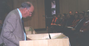 Dr Serle delivering the JCPML public lecture