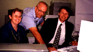 NAA staff and David Wylie at the scan station