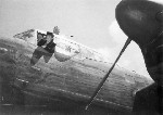 Elsie Curtin in Lancaster bomber, 1943