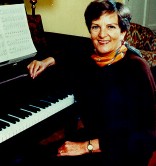 Hazel Hawke at the piano, 1986. JCPML00425/45
