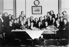 Fremantle Labor Women's Group (including Elsie Curtin) at Fremantle Trades Hall, celebrating John Curtin becoming Prime Minister, 14 October 1941. JCPML00376/161