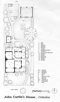 Plan of John Curtin's house & site at 24 Jarrad St. Cottesloe 1999. JCPML00553/1