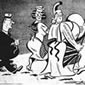 'Apron strings'cartoon by John Frith. The Bulletin 31 December 1941. Courtesy Frith Family