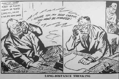 Cartoon 'Long distance thinking'