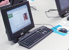 The Library website on a laptop, 2004