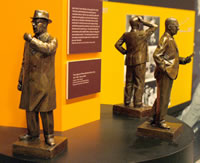 Three figures of Prime Minister John Curtin, 1941-1945. Bronze 2004. Sculptor: Peter Latona. JCPML00863/1.