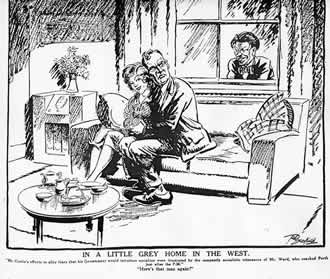 'In a little grey home in the West' cartoon by Ted Scorfield