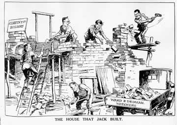 Cartoon 'The house that Jack built' by Ted Scorfield