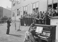 RAAF choir perform during a lunch time concert, Victoria Barracks, 1945