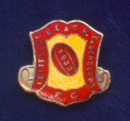 JCPML. Records of John Curtin. Lapel badge: Cottesloe Beach Ex Scholars F.C. 1933, No.38. JCPML00287/8 