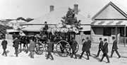 Tom Edwards’ funeral procession with horse-drawn hearse, Fremantle,
