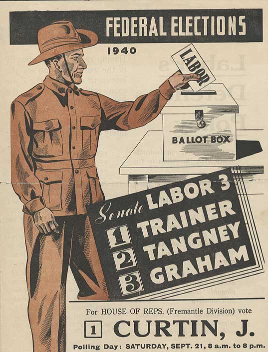 Australian Labor Party pamphlet for the 1940 federal elections