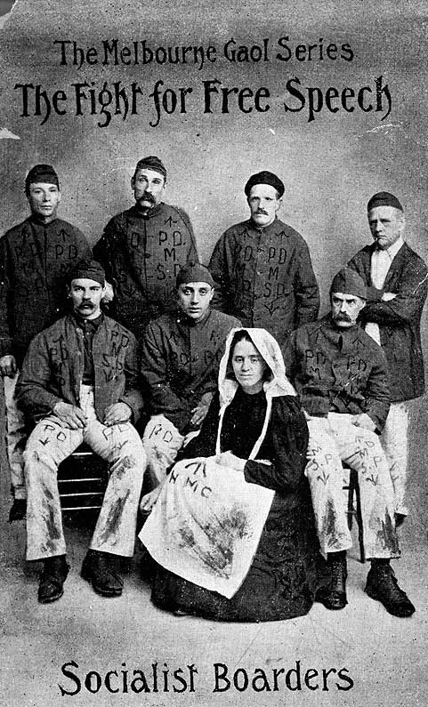 'Melbourne Gaol series' postcard, socialist boarders, 1906
