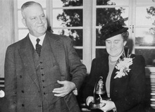 Elsie being presented with ship's bell